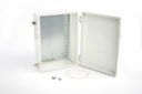 [EC-2535-15-0-G-0] EC-2535 IP-67 Plastik Pano (Açık Gri, ABS, Montaj Plakalı, Düz Kapak, Kalınlık 150mm)+