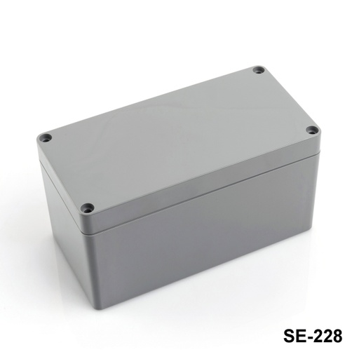 [SE-228-0-0-D-0] ضميمة SE-228 IP-67 البلاستيكية شديدة التحمل (الرمادي الداكن, الغطاء المسطح, HB)