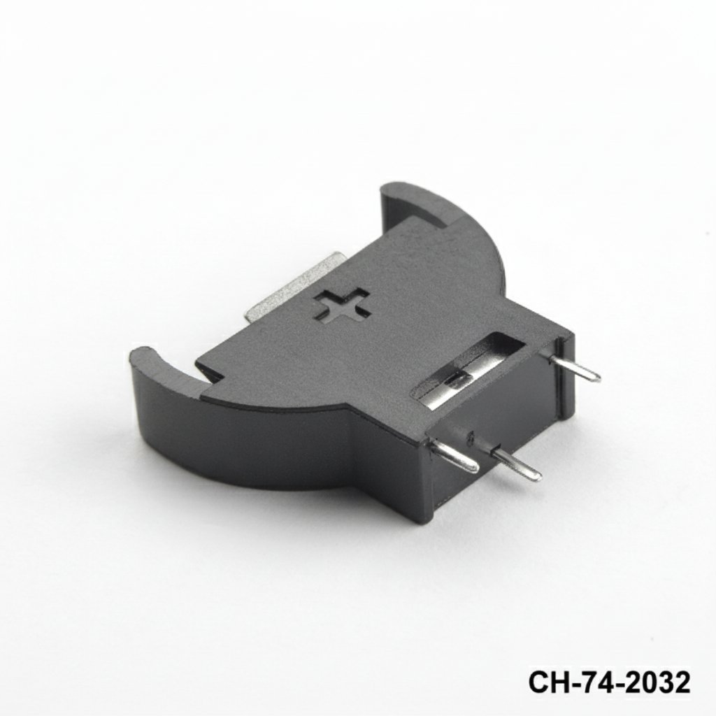 PCB Battery Mount Vertical PCB Mount CR2032 Coin Cell Battery Holder -  Solder Terminals Coin Battery CR2032