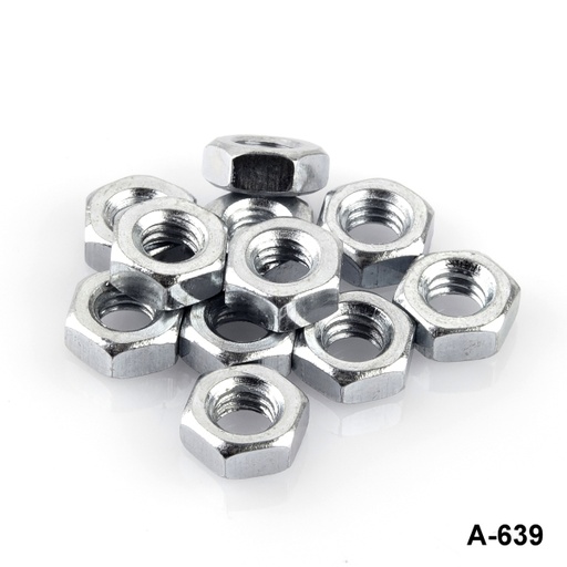 [A-639-0-0-M-0] Гайка M4x0,7x3 мм серый металлик